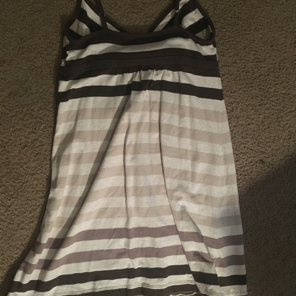 Old navy sundress size small, tan and brown striped - Picture 2 of 3